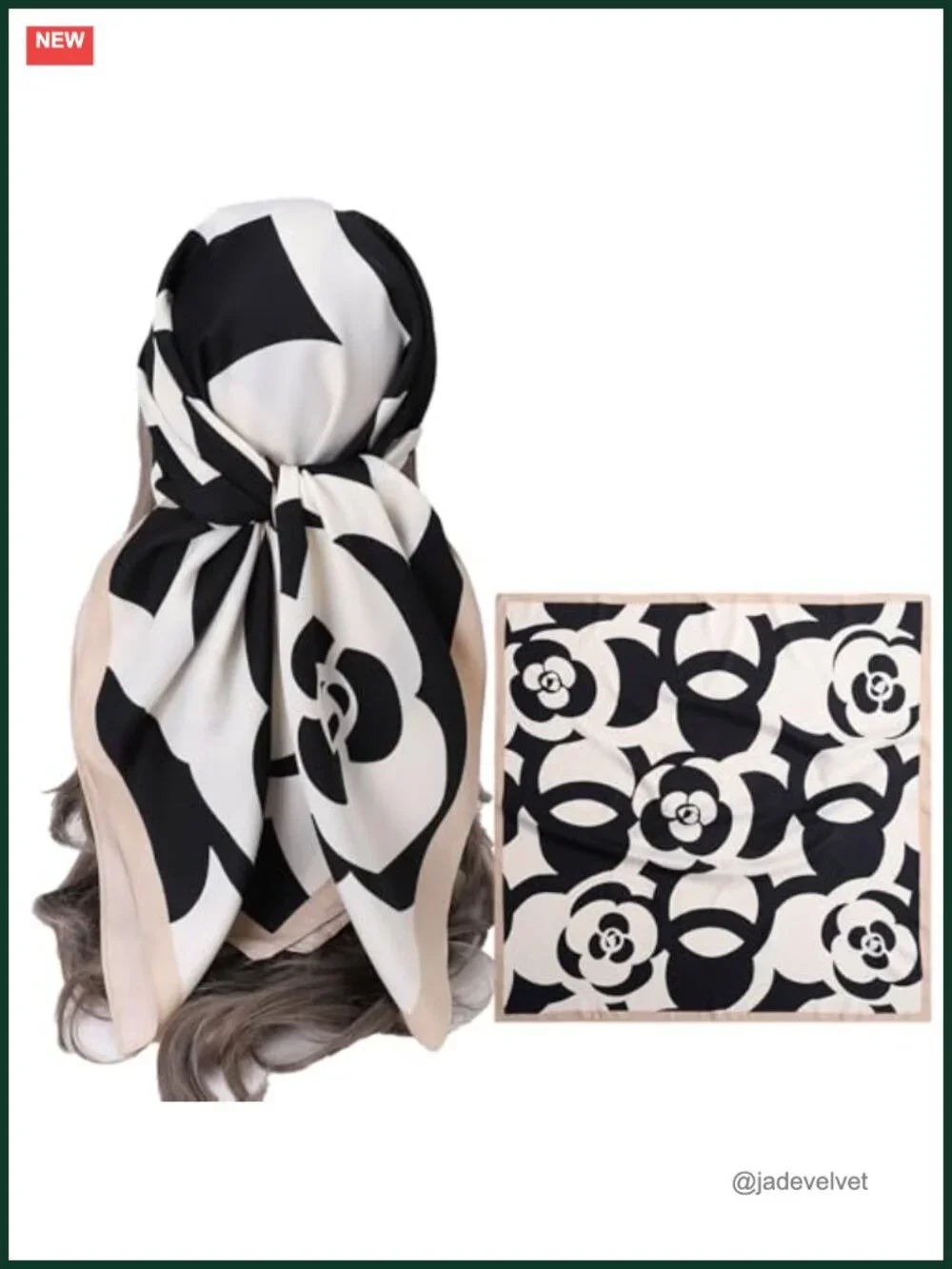 Women's Square Silk Like Large Scarf 35 Inch Satin Hair Wrap Bandana